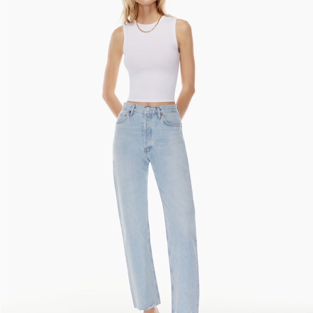 AGOLDE ‘90s Pinch Waist Jean, size 28 distressed bottoms